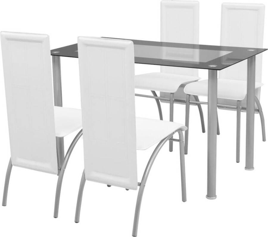 Decoways Eetkamerset Wit 5-delige