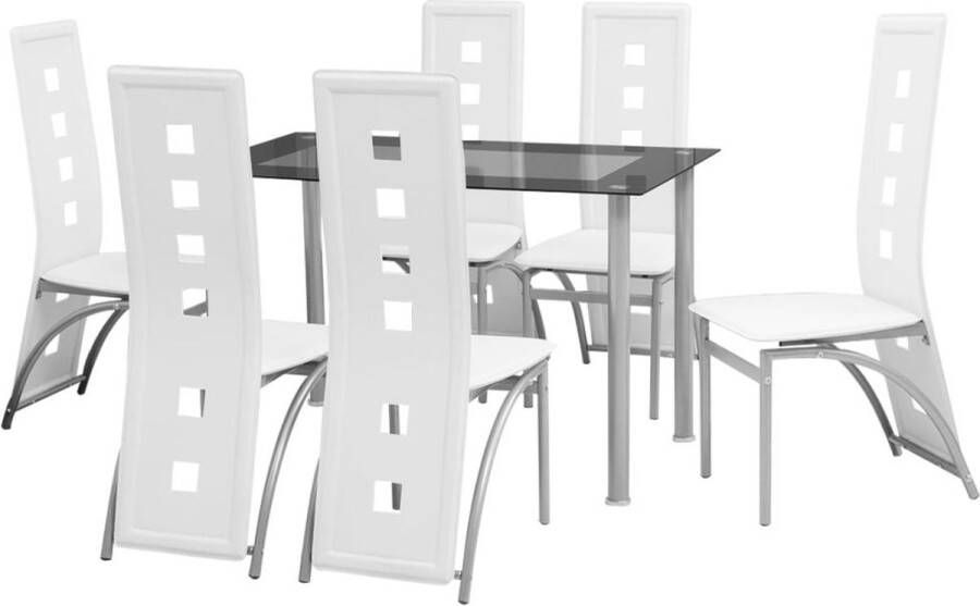 Decoways Eetkamerset Wit 7-delige