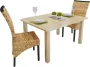 Decoways Eetkamerstoelen 2 stuks abaca en massief mangohout - Thumbnail 1