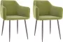 Decoways Eetkamerstoelen 2 stuks fluweel lichtgroen - Thumbnail 1