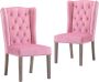 Decoways Eetkamerstoelen 2 stuks fluweel roze - Thumbnail 2