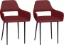 Decoways Eetkamerstoelen 2 stuks kunstleer wijnrood - Thumbnail 2