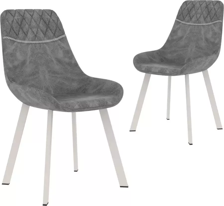 Decoways Eetkamerstoelen 2 stuks kunstleer zwart