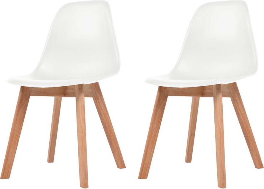 Decoways Eetkamerstoelen 2 stuks kunststof wit