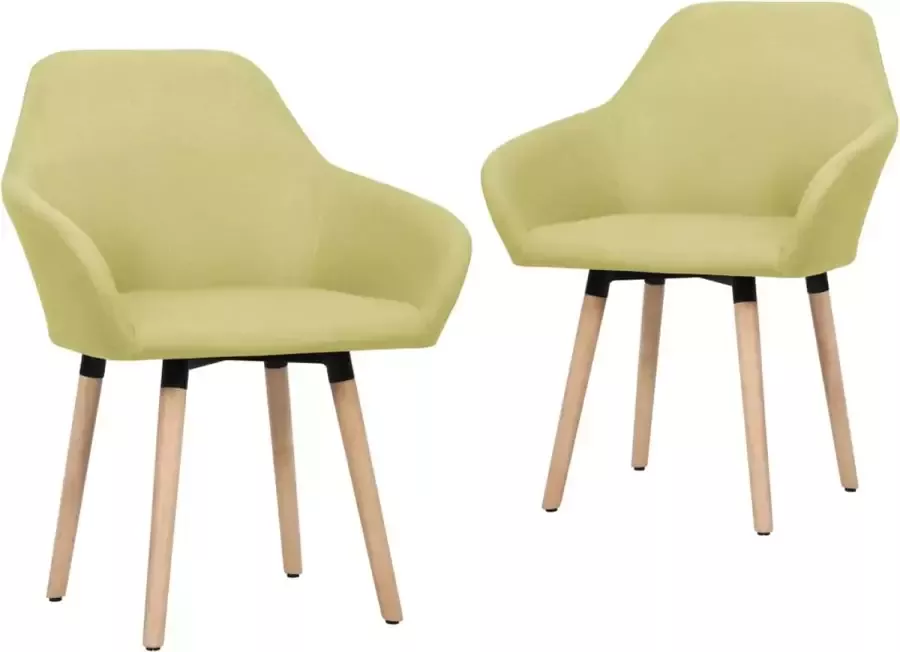 Decoways Eetkamerstoelen 2 stuks stof groen