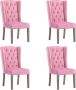 Decoways Eetkamerstoelen 4 stuks fluweel roze - Thumbnail 2