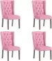 Decoways Eetkamerstoelen 4 stuks fluweel roze - Thumbnail 1