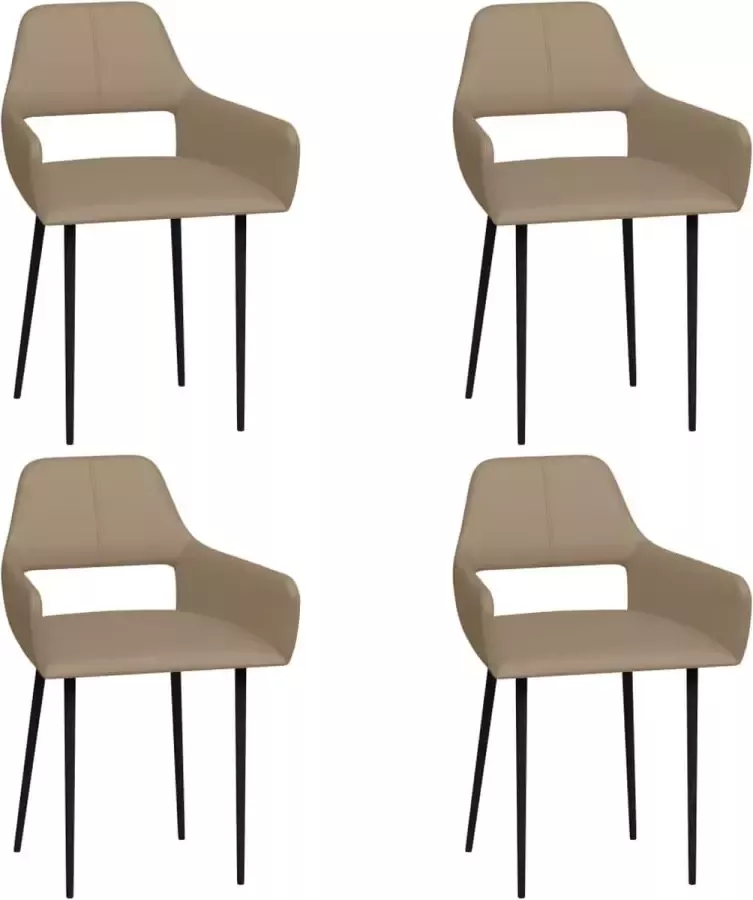 Decoways Eetkamerstoelen 4 stuks kunstleer cappuccino