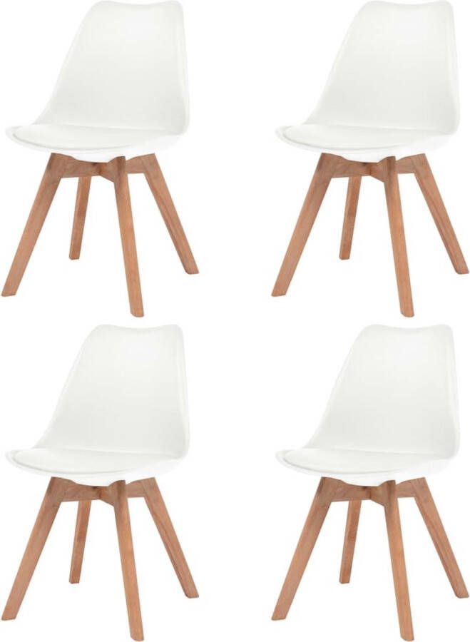 Decoways Eetkamerstoelen 4 stuks kunstleer wit