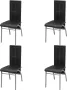 Decoways Eetkamerstoelen 4 stuks kunstleer zwart - Thumbnail 1