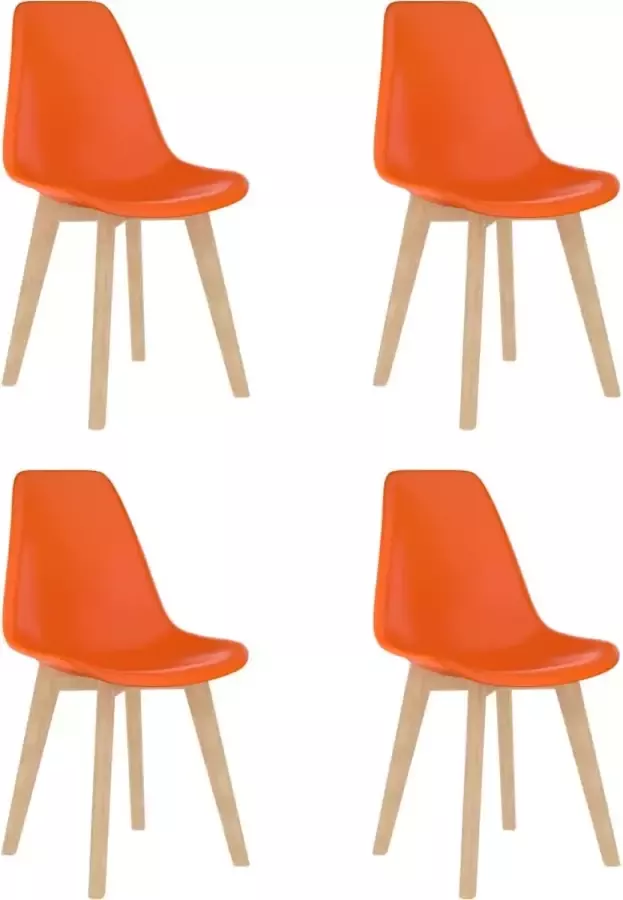 Decoways Eetkamerstoelen 4 stuks kunststof oranje