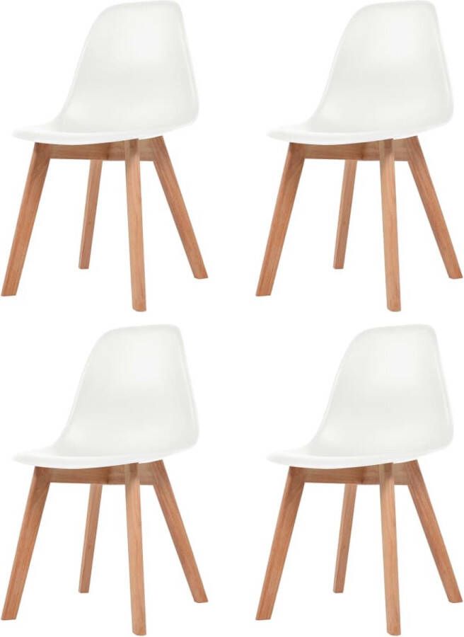 Decoways Eetkamerstoelen 4 stuks kunststof wit