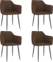 Decoways Eetkamerstoelen 4 stuks stof bruin - Thumbnail 1