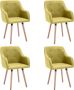 Decoways Eetkamerstoelen 4 stuks stof groen - Thumbnail 2