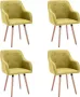 Decoways Eetkamerstoelen 4 stuks stof groen - Thumbnail 1