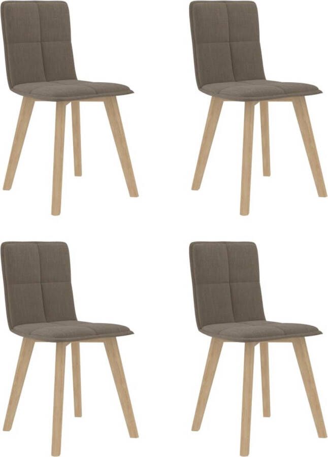 Decoways Eetkamerstoelen 4 stuks stof taupe