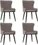 Decoways Eetkamerstoelen 4 stuks stof taupe - Thumbnail 1