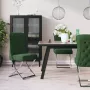 Decoways Eetkamerstoelen 6 stuks 53x52x98 cm fluweel en staal donkergroen - Thumbnail 1