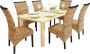 Decoways Eetkamerstoelen 6 stuks abaca en massief mangohout - Thumbnail 2