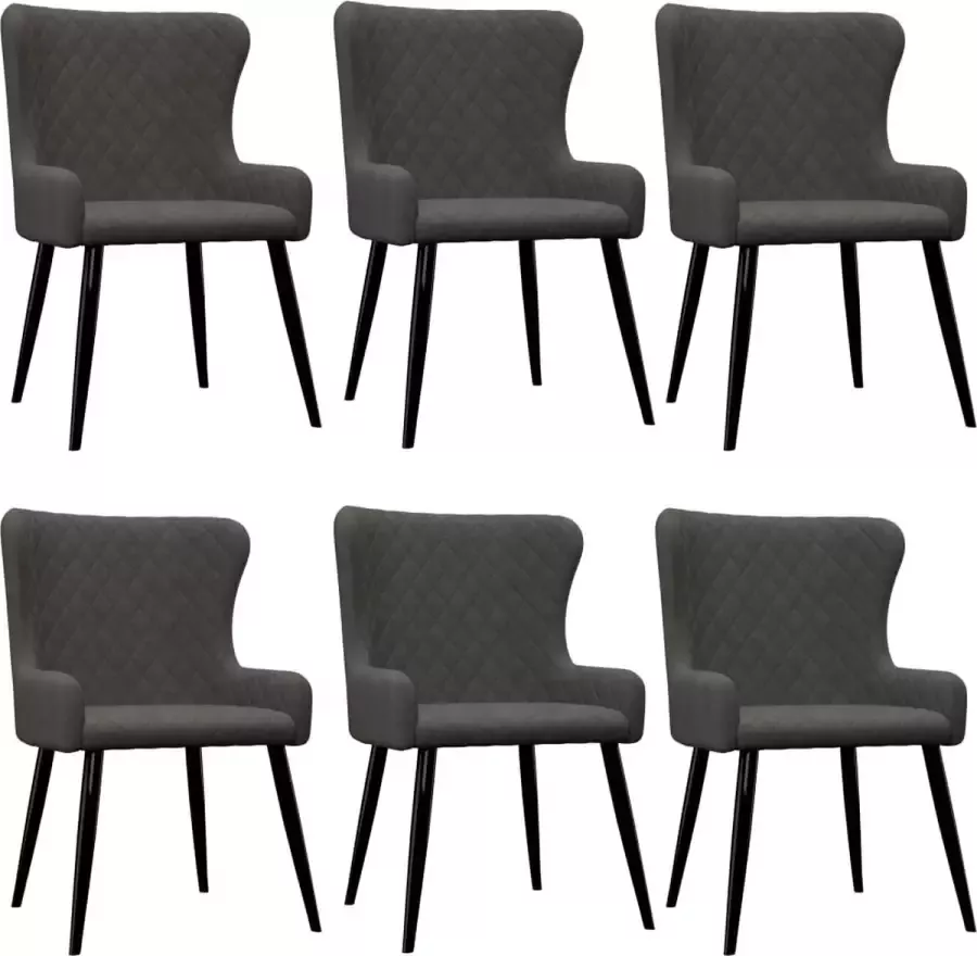 Decoways Eetkamerstoelen 6 stuks fluweel grijs