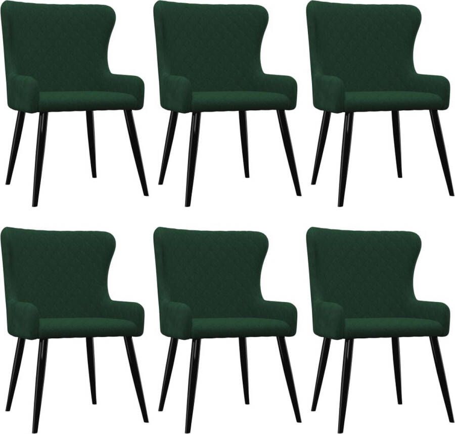 Decoways Eetkamerstoelen 6 stuks fluweel groen