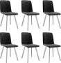 Decoways Eetkamerstoelen 6 stuks fluweel zwart - Thumbnail 1