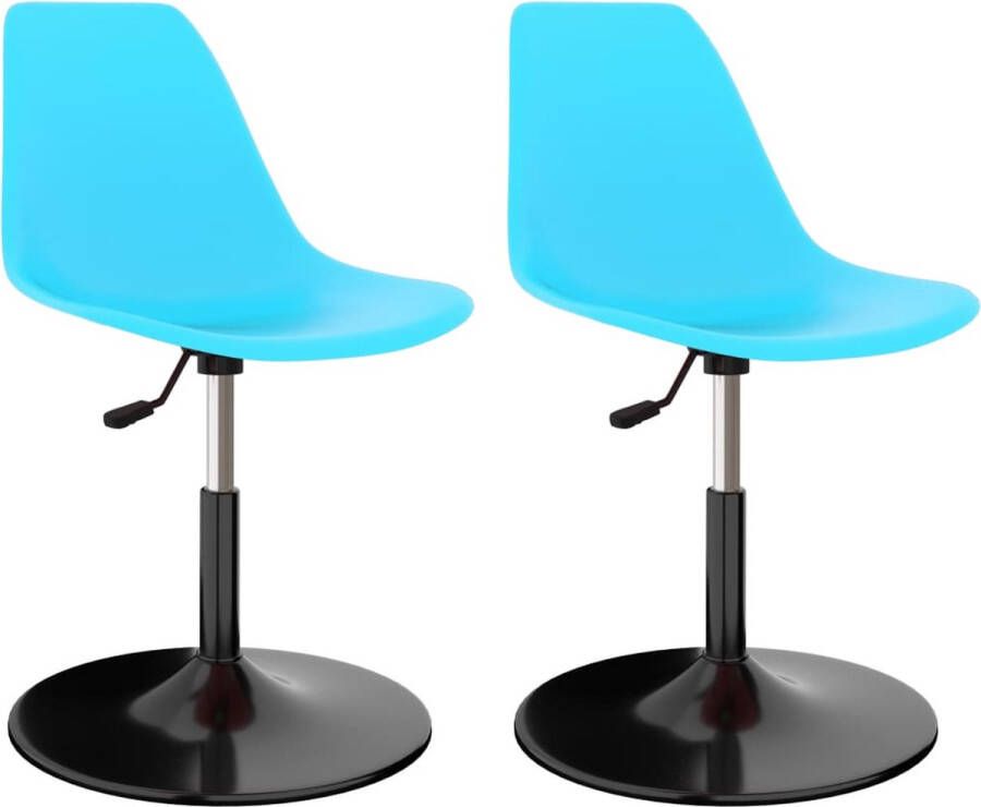 Decoways Eetkamerstoelen draaibaar 2 stuks PP blauw