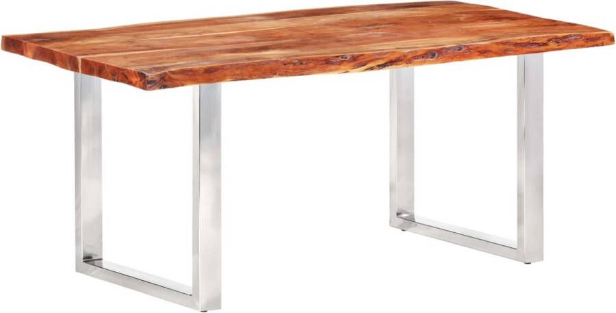 Decoways Eetkamertafel met natuurlijke randen 6 cm 200 cm acaciahout