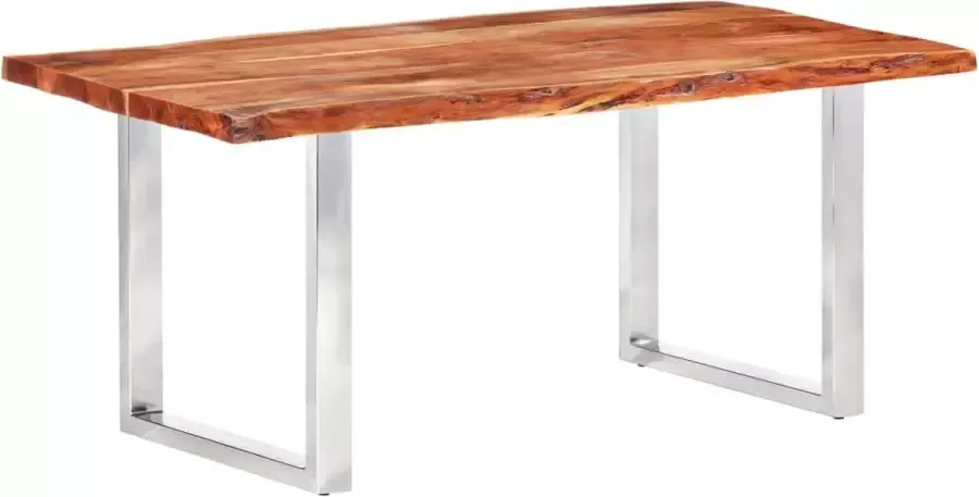 Decoways Eetkamertafel met natuurlijke randen 6 cm 200 cm acaciahout
