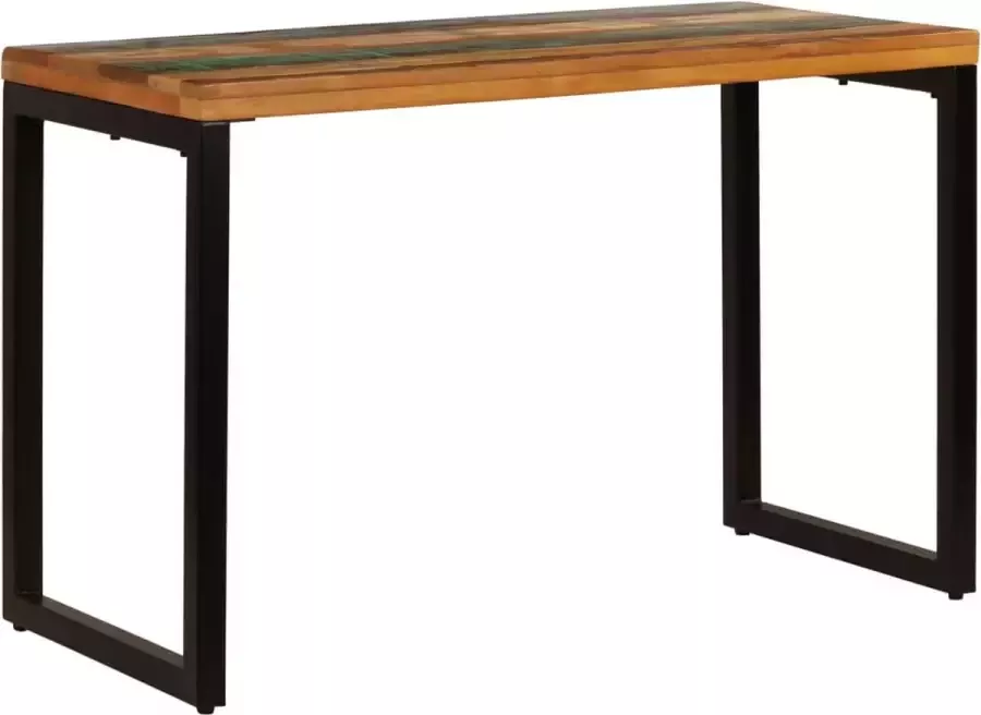 Decoways Eettafel 115x55x76 cm massief gerecycled hout en staal