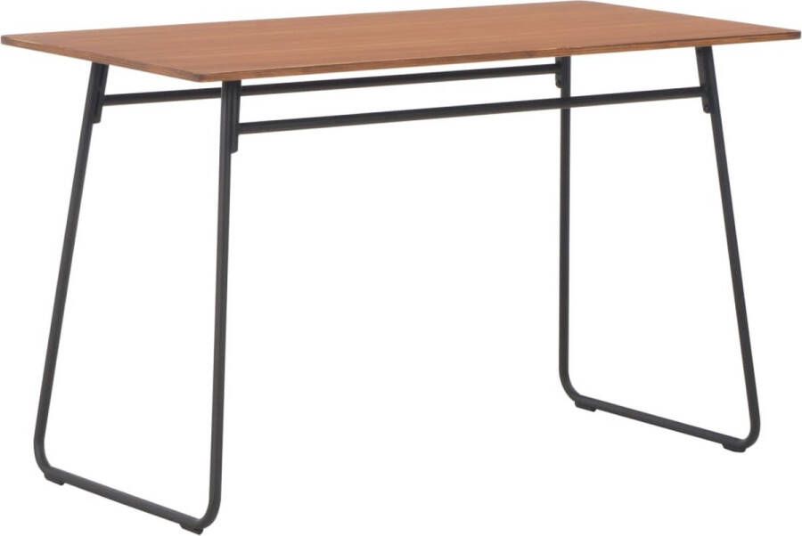 Decoways Eettafel 120x60x73 cm massief multiplex staal bruin