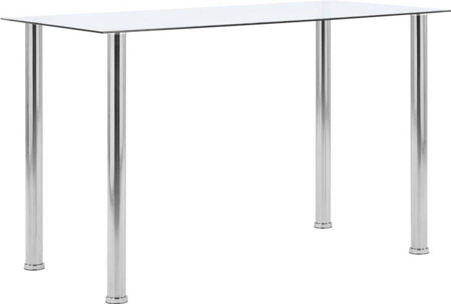 Decoways Eettafel 120x60x75 cm gehard glas transparant