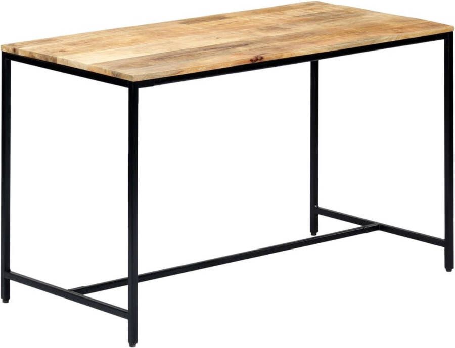 Decoways Eettafel 120x60x75 cm massief ruw mangohout