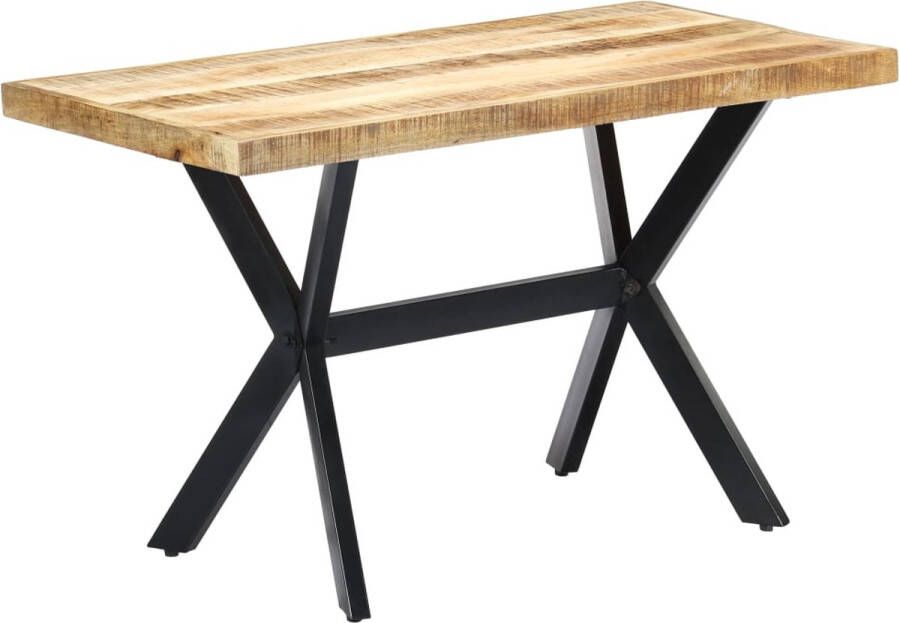 Decoways Eettafel 120x60x75 cm massief ruw mangohout