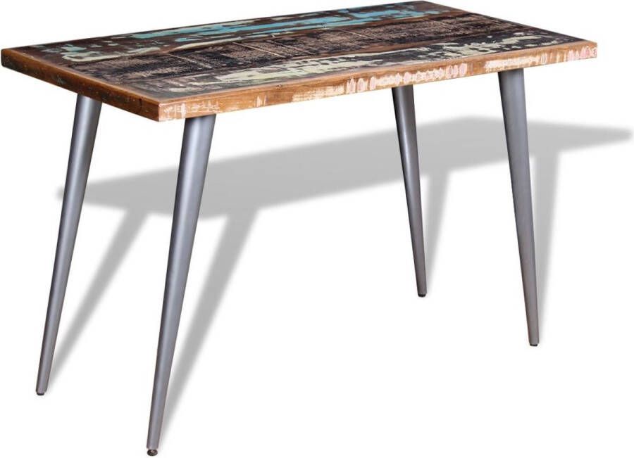 Decoways Eettafel 120x60x76 cm massief gerecycled hout