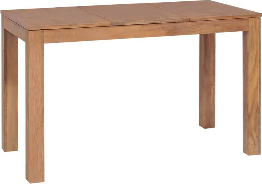 Decoways Eettafel 120x60x76 cm teakhout met natuurlijke afwerking