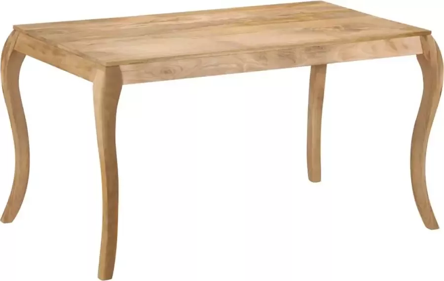 Decoways Eettafel 135x75x76 cm massief mangohout