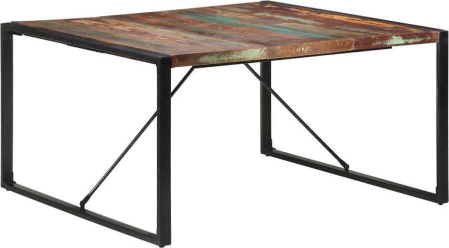 Decoways Eettafel 140x140x75 cm massief gerecycled hout