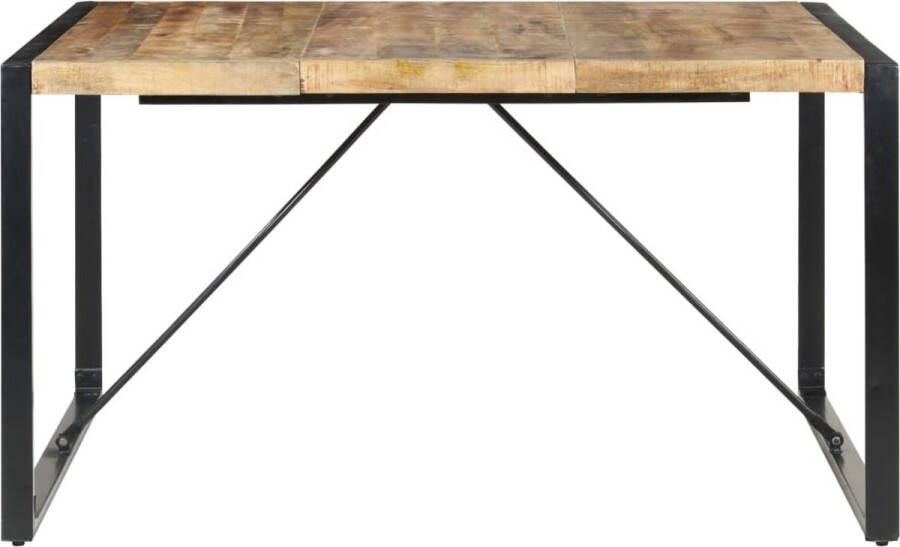 Decoways Eettafel 140x140x75 cm ruw mangohout