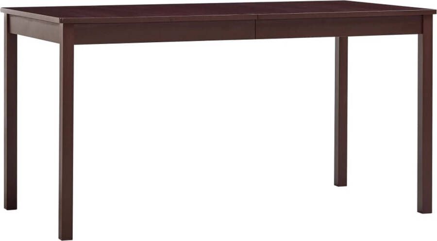 Decoways Eettafel 140x70x73 cm grenenhout donkerbruin