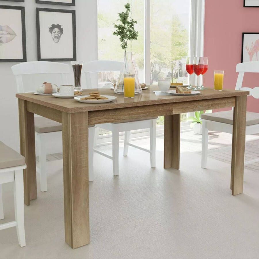 Decoways Eettafel 140x80x75 cm eikenkleurig