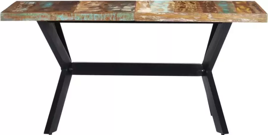 Decoways Eettafel 160x80x75 cm massief gerecycled hout