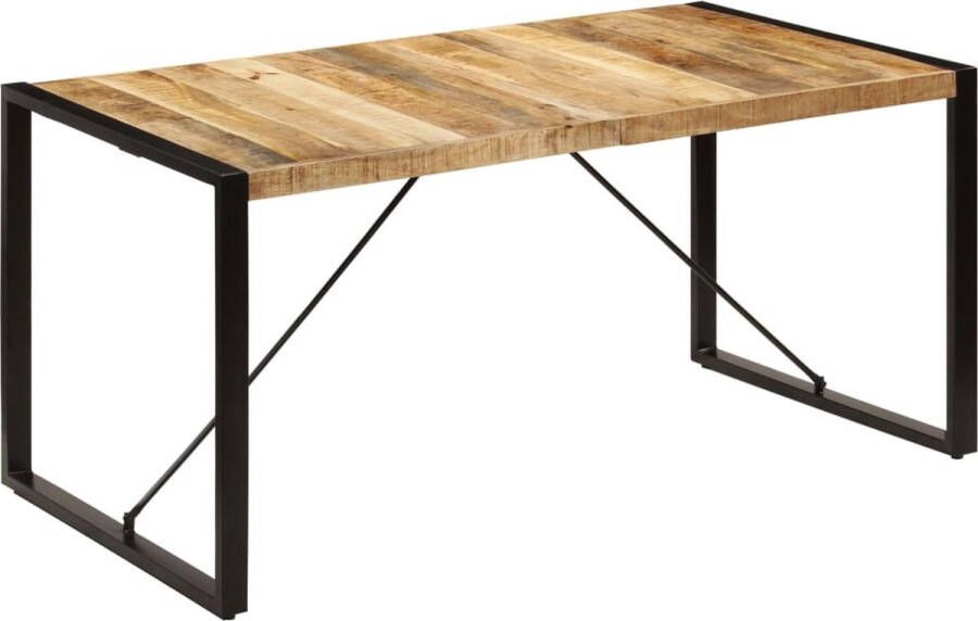 Decoways Eettafel 160x80x75 cm massief mangohout