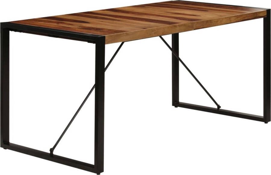 Decoways Eettafel 160x80x75 cm massief sheeshamhout