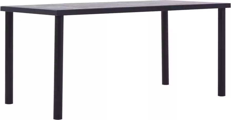 Decoways Eettafel 160x80x75 cm MDF zwart en betongrijs