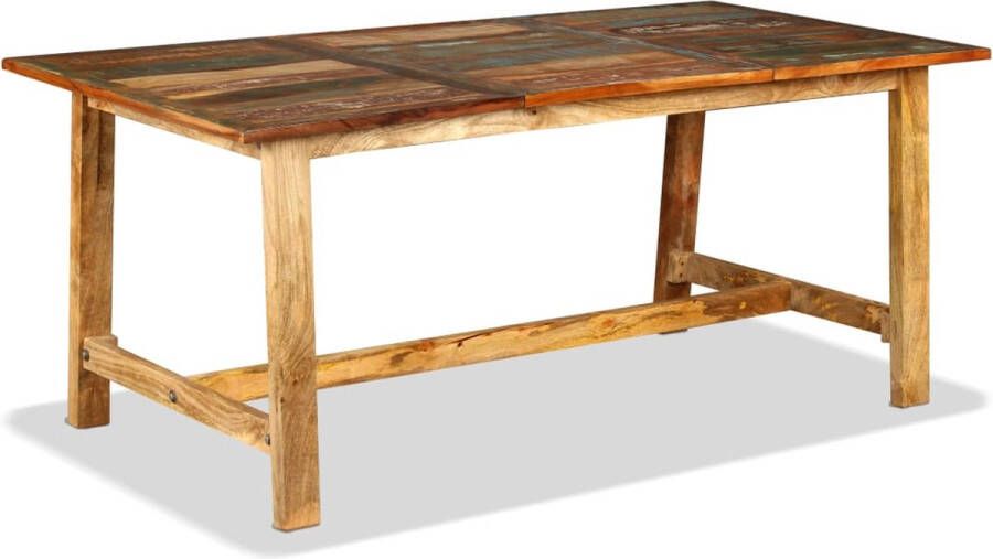 Decoways Eettafel 180 cm massief gerecycled hout