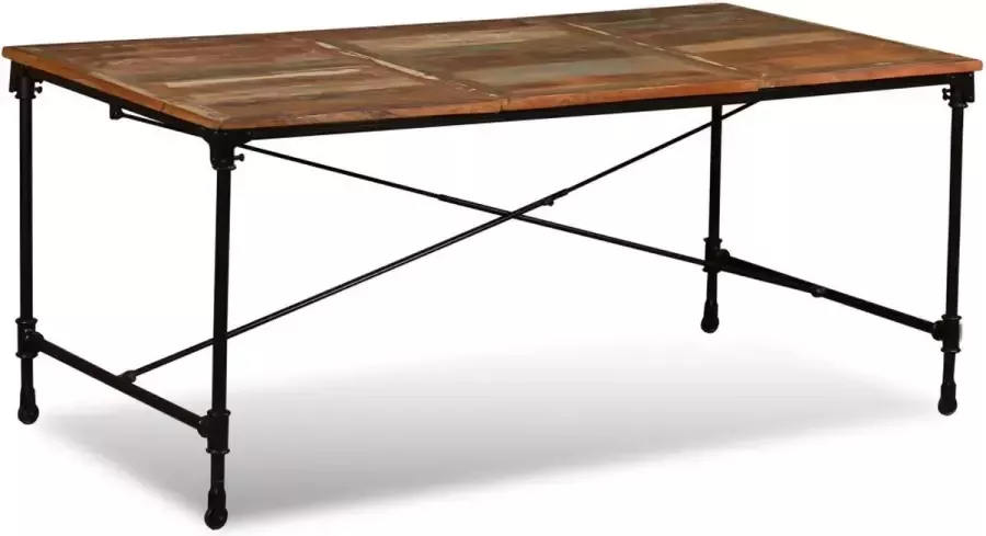 Decoways Eettafel 180 cm massief gerecycled hout