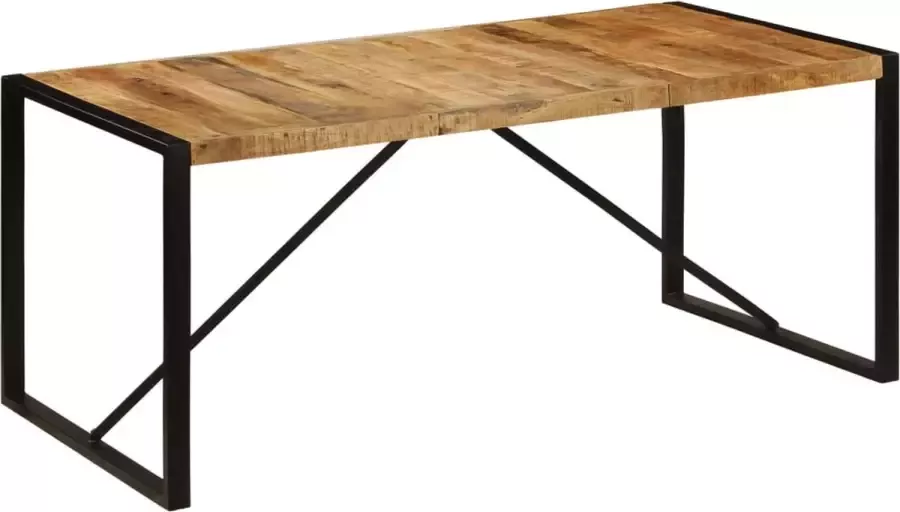 Decoways Eettafel 180 cm massief ruw mangohout