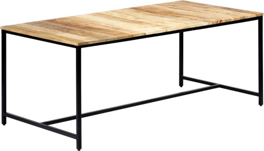 Decoways Eettafel 180x90x75 cm massief ruw mangohout