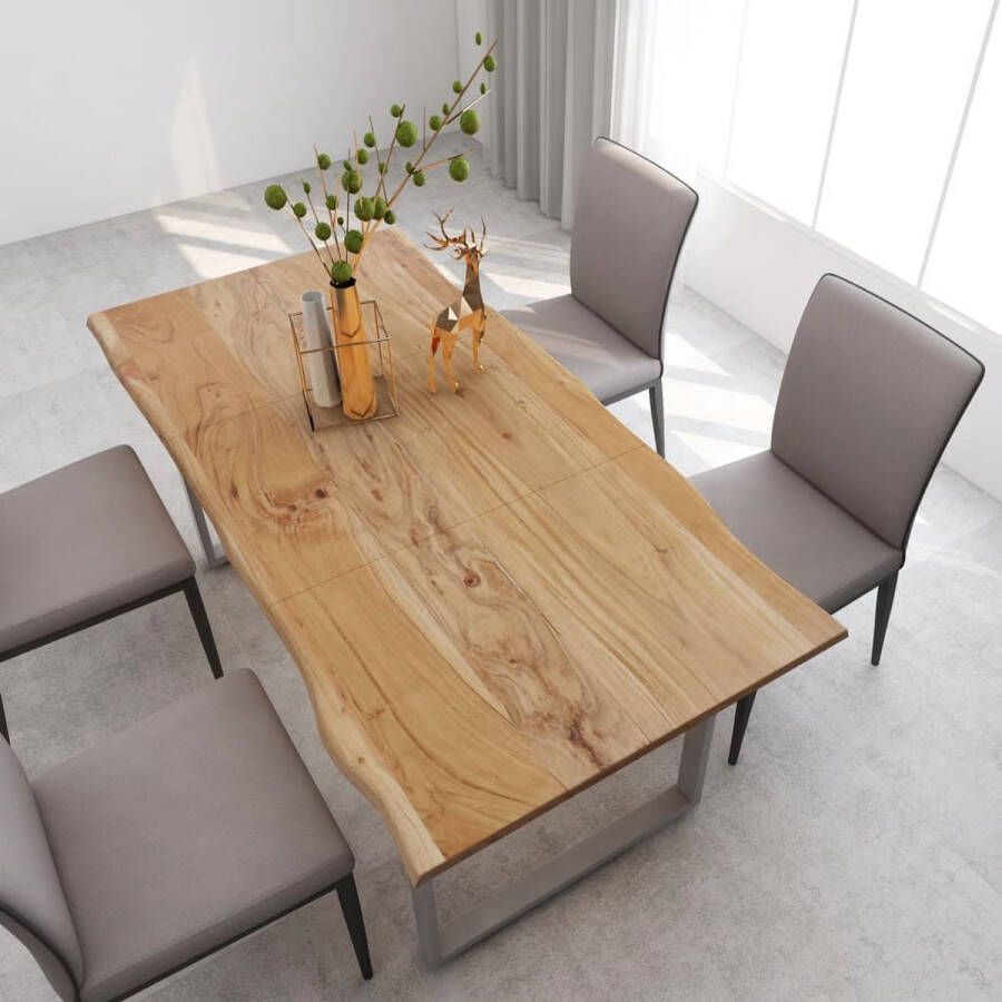 Decoways Eettafel 180x90x76 cm massief acaciahout